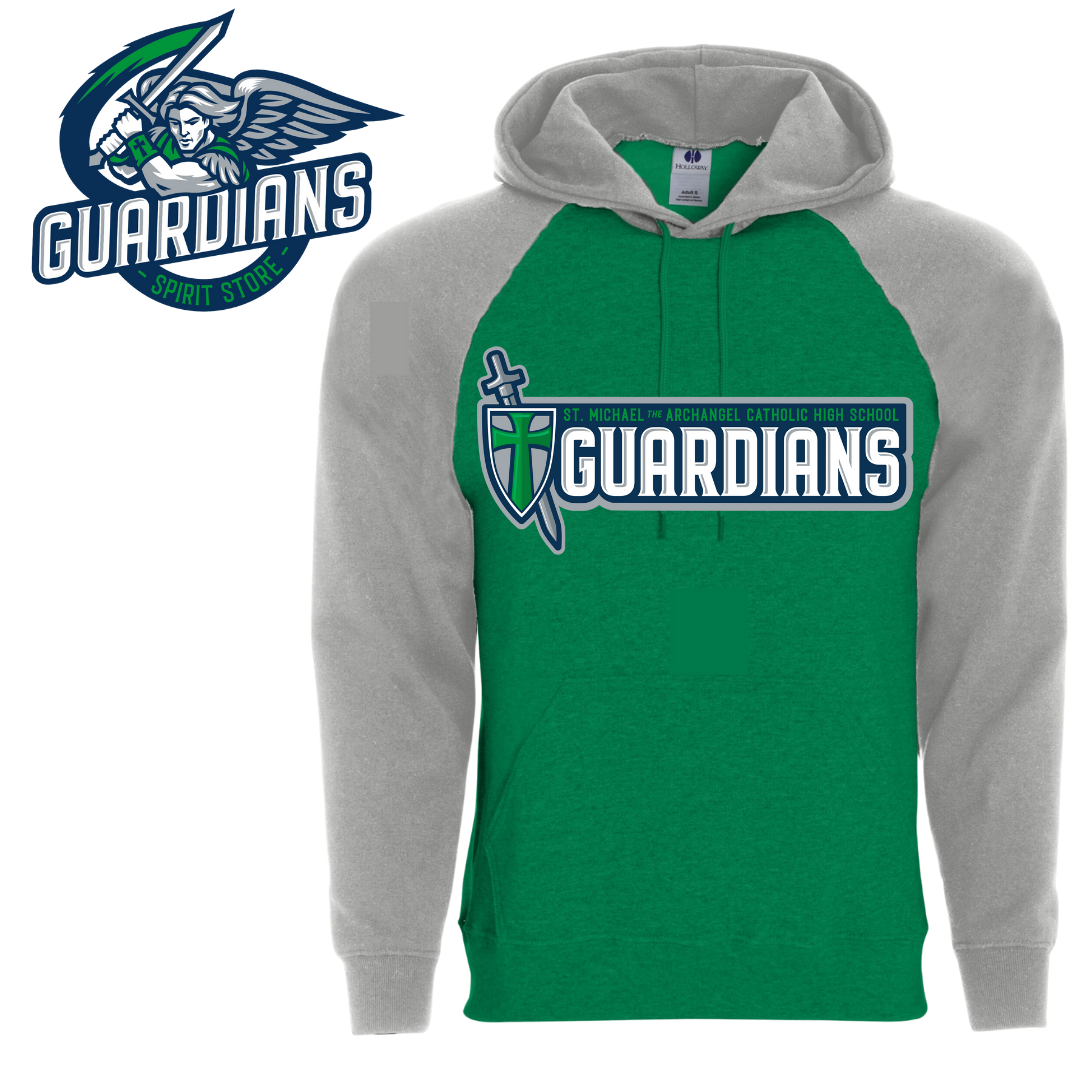 Sword & Shield Guardians - Green/Gray Raglan Hoodie