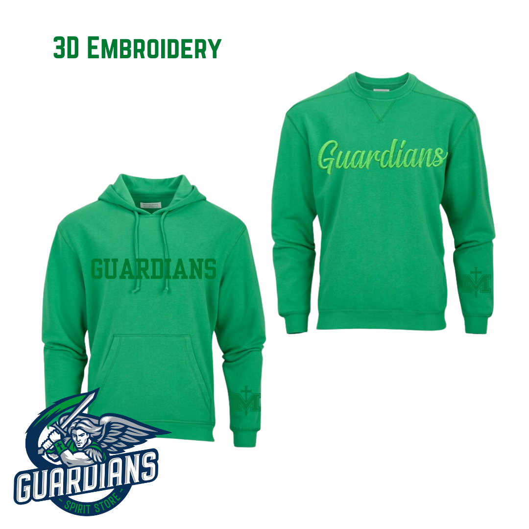 3D Embroidery Crewneck or Hoodie