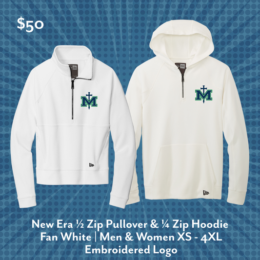 New Era 1/4 Zip in White