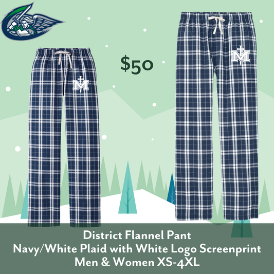 Navy Plaid Flannel Pants